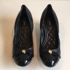 Cole Haan black wedge pumps